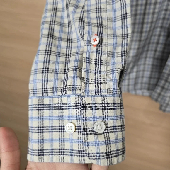 J.McLaughlin Men's‎ XL Long Sleeve Button Up Shirt Checkered Plaid 100% Cotton - Picture 3 of 9